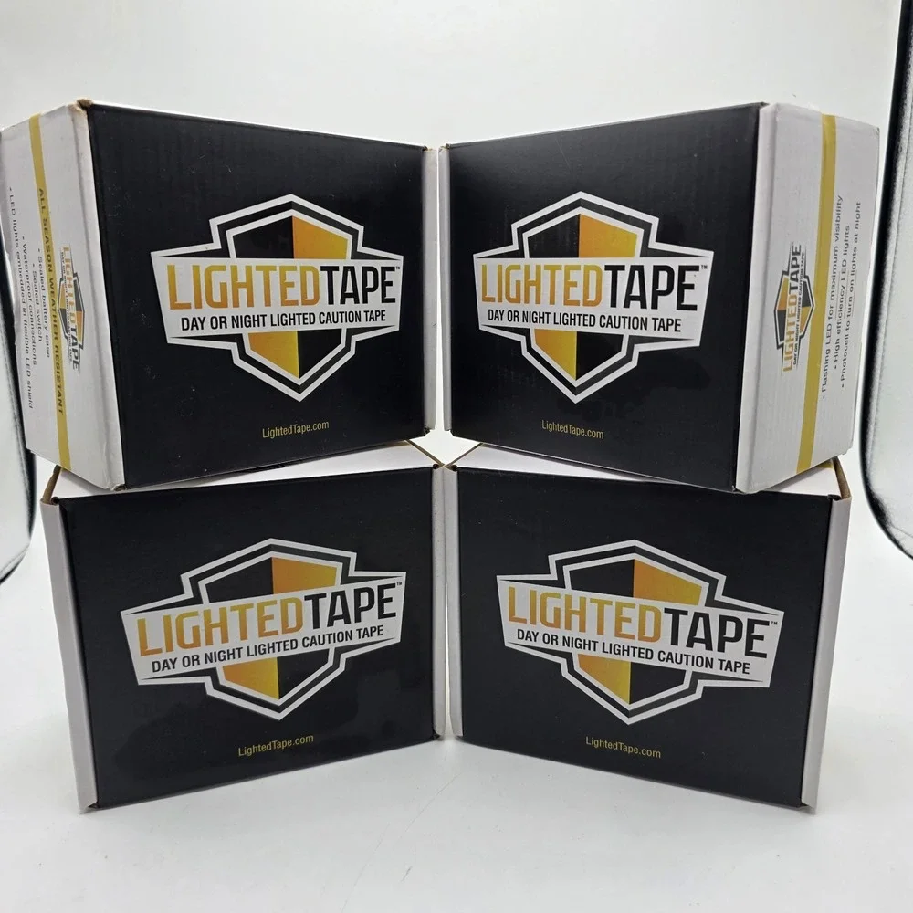 Lighted Tape LED Lighted High Visibility Yellow Caution Tape 33 Feet